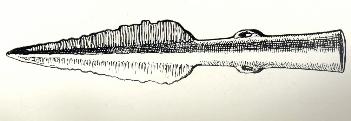 A Bronze Age spearhead found in Sundon and illustrated in William Austin's History of Luton